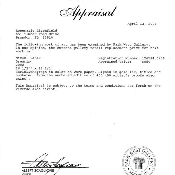 "Dreaming" by Peter Nixon Seriolithograph - Picture 5 of 7